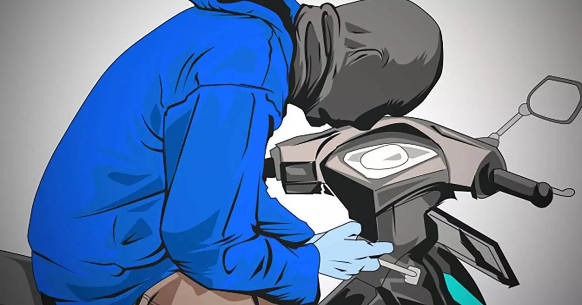 Ilustrasi maling motor.