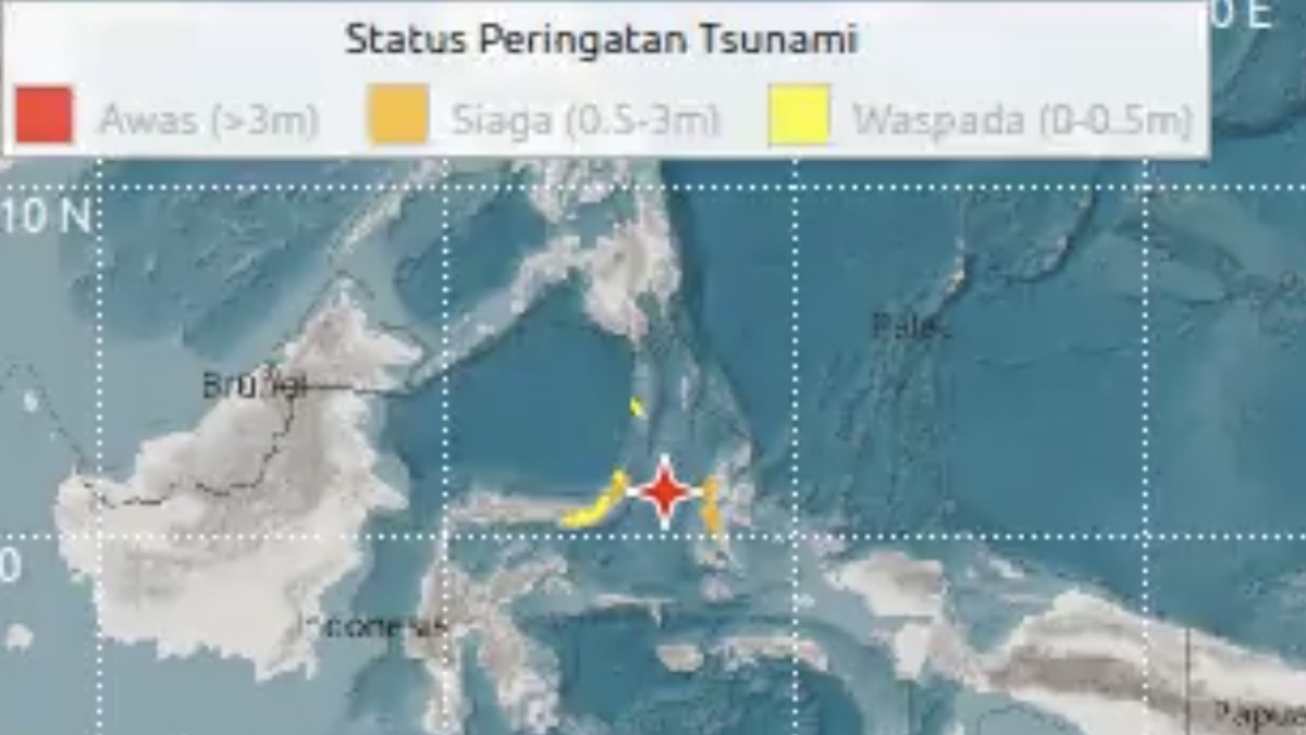 Sulawesi Utara Diguncang Gempa M 7,6 Pagi Hari, Lima Titik Pesisir Rasakan Dampak Gelombang Pasang