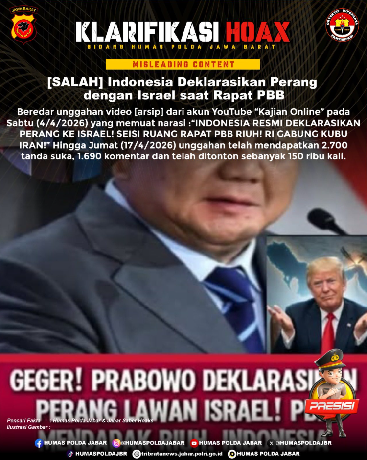 Menelusuri Fakta Video Viral Klaim Indonesia Deklarasikan Perang Terhadap Israel di Sidang PBB