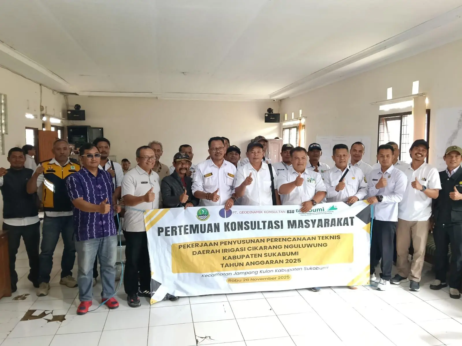 Pertemuan Konsultasi Masyarakat Penyusunan Perencanaan Teknis Daerah Irigasi Cikarang Nguluwung, Kabupaten Sukabumi Tahun Anggaran 2025